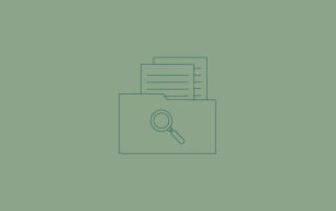 An icon depicting a magnifying glass and a document folder.