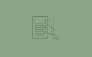 An icon depicting a magnifying glass and some documents.