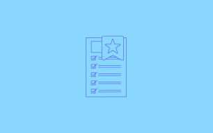 An icon depicting a checklist and a star symbol.