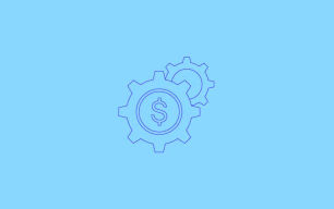 An icon depicting a cog with a dollar sign.
