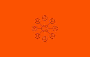 An icon depicting a network of people.