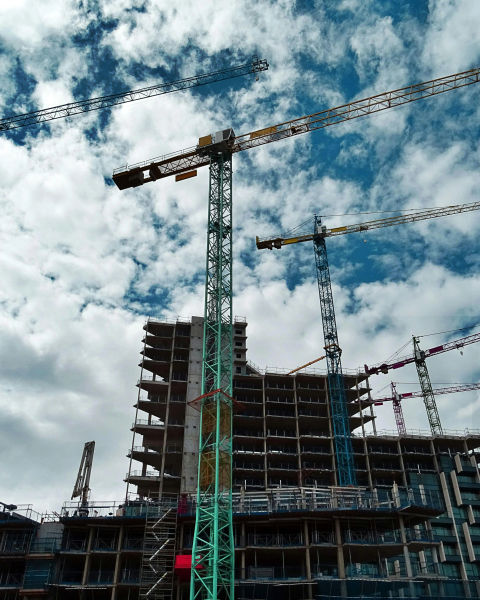 An office building under construction.