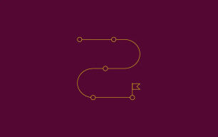 An icon depicting a journey path.