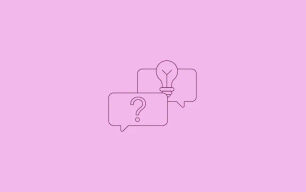 An icon depicting a conversation with a light bulb and a question mark.