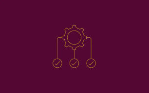 An icon depicting a cog linked to ticks.