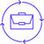 An icon depicting a briefcase inside revolving arrows