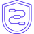 An icon depicting end to end process inside a shield