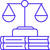 An icon depicting balance scales