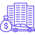 An icon depicting a car and bag of money and high rise buildings
