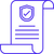 An icon depicting a shield over a document
