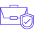 An icon depicting a shield in front of a briefcase