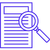 An icon depicting a magnifying glass over a document