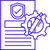 An icon depicting a pen in a cog over a document
