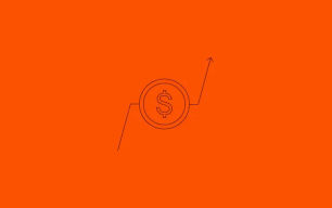 An icon depicting a dollar coin over an upwards trending graph
