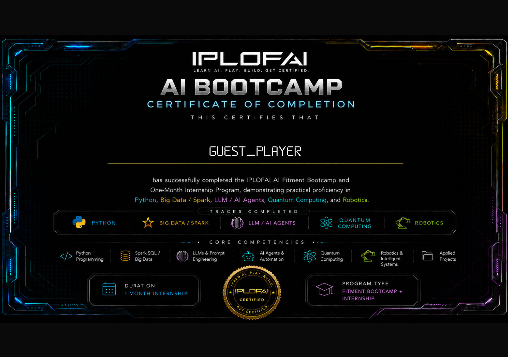AI Bootcamp Certificate