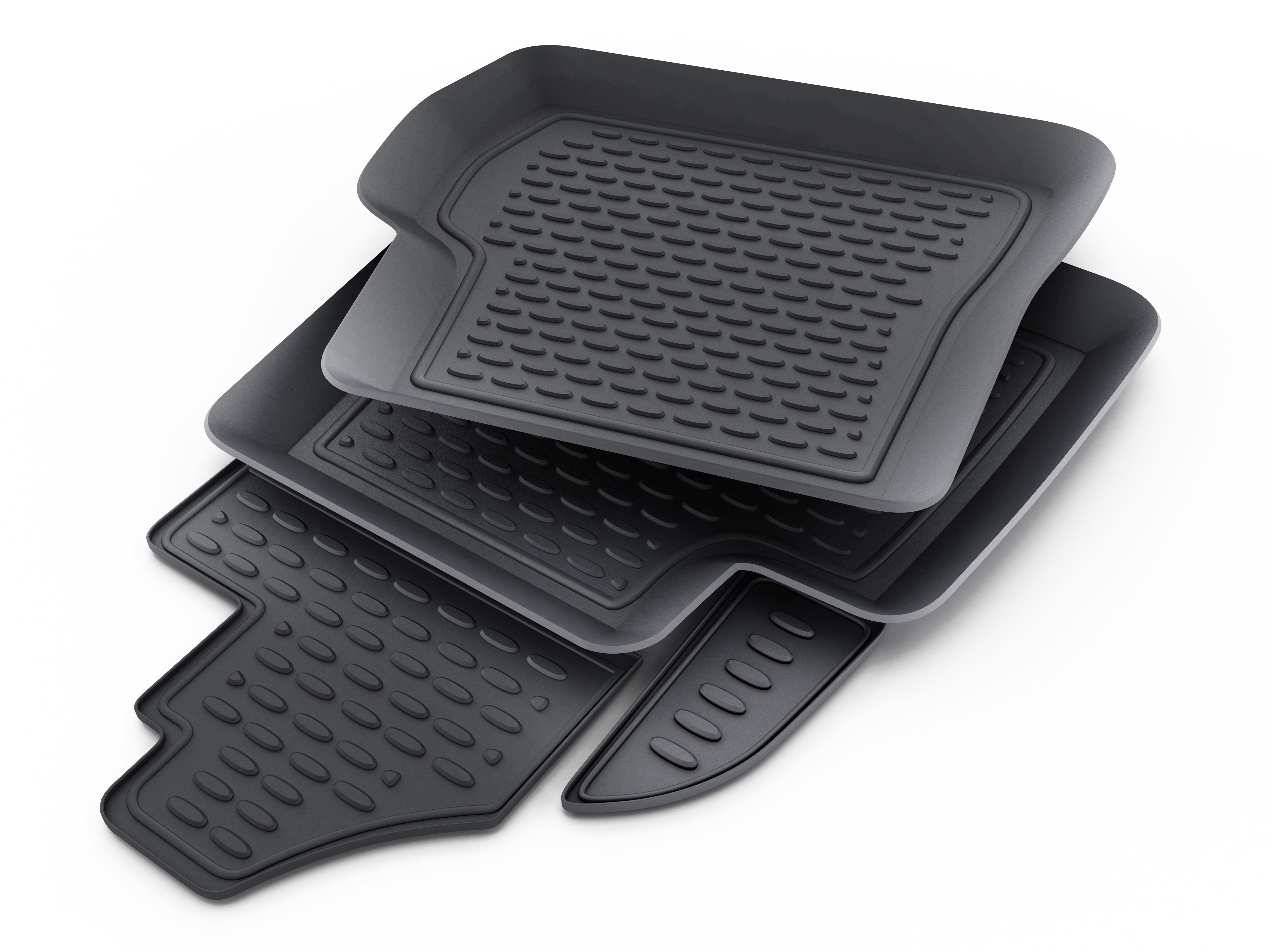 Black rubber car mats