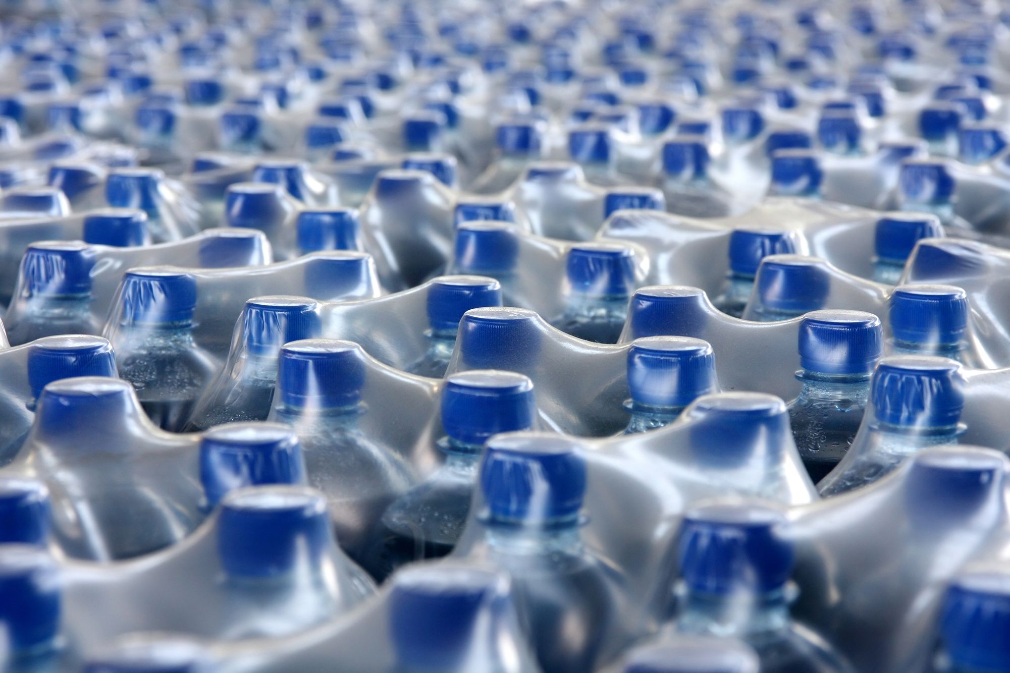 Plastic Bottles covered with film