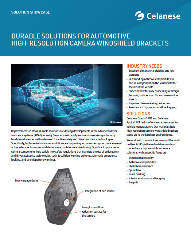 Celanese | RYNITE® PET - Durable Solutions for High-Resolution Camera Windshield Brackets