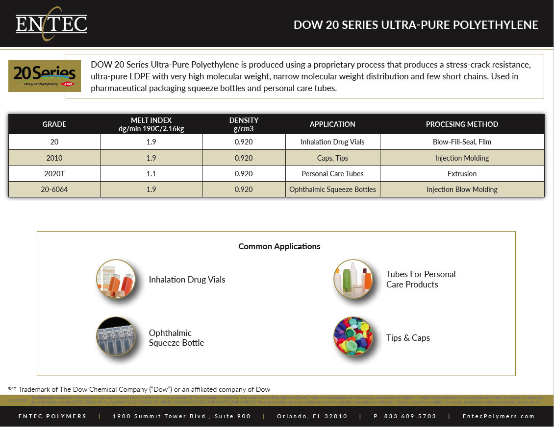 Dow 20 Series Ultra Pure Polyethylene Thumbnail