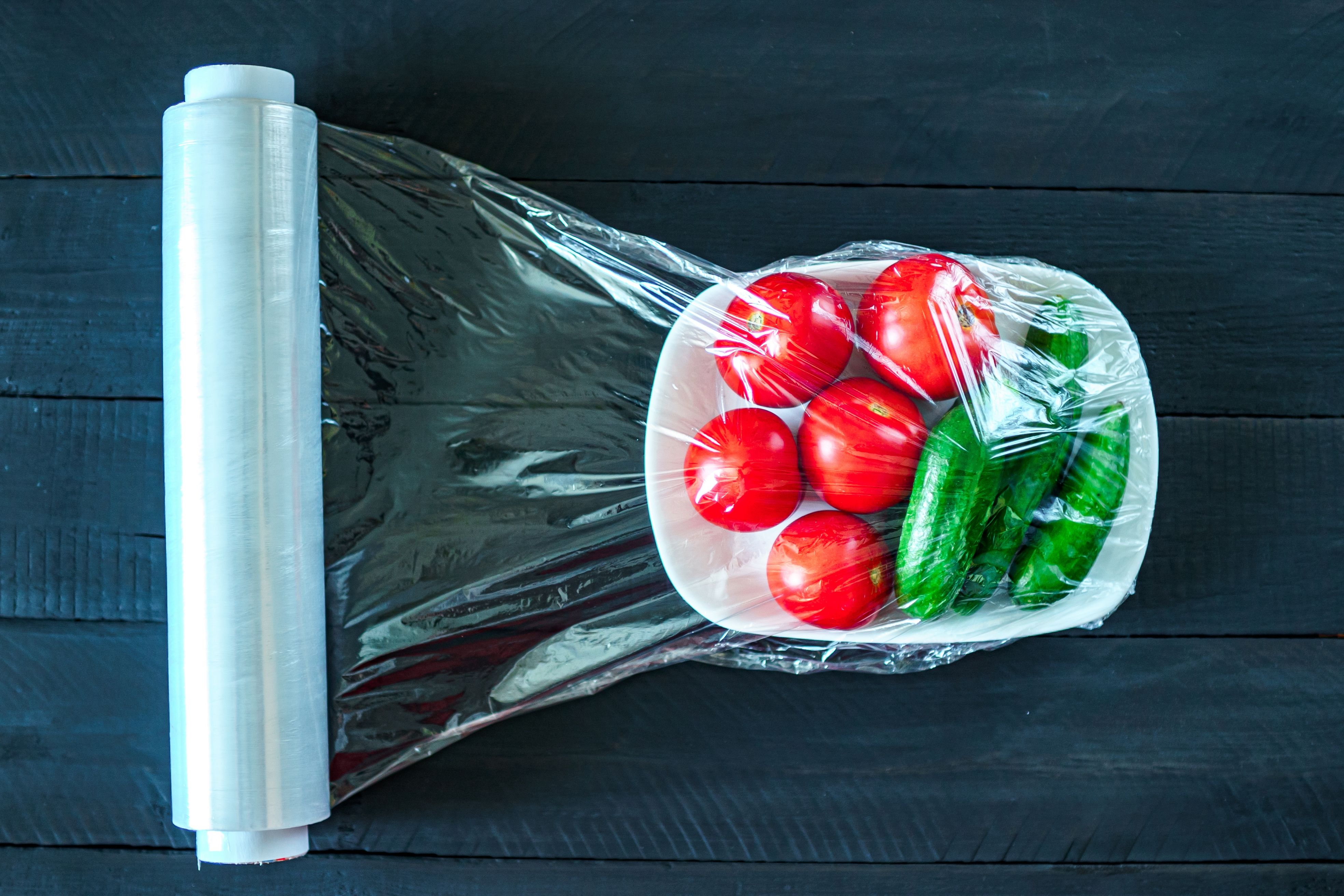 Plastic wrap over produce