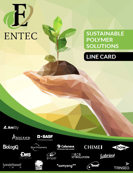 A condensed version of Entec Polymers portfolio of bio-based resins, compostable resins, post-industrial and post-consumer recycled resins, and enhancing additives to meet your needs.