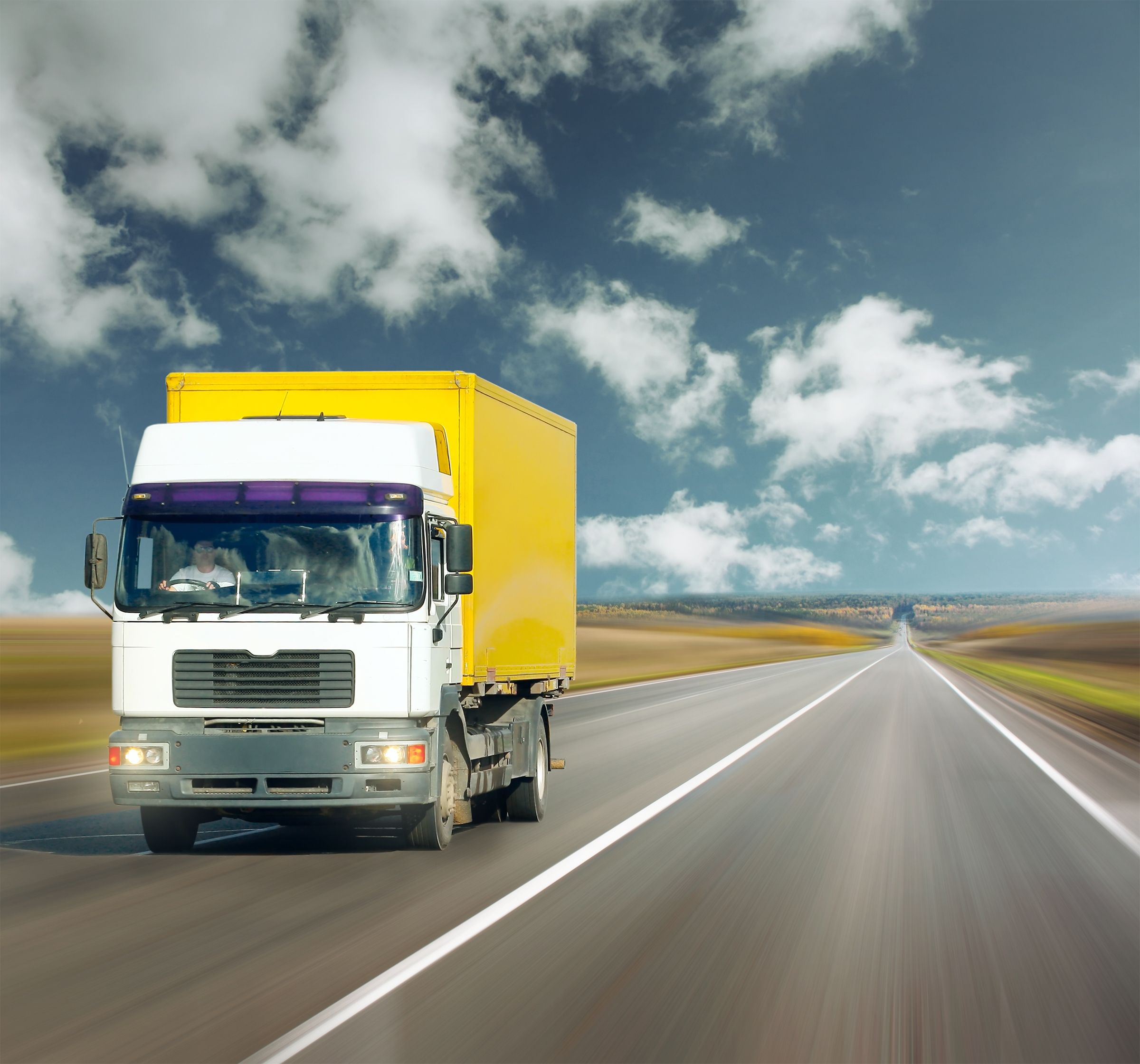 Yellow Truck On road