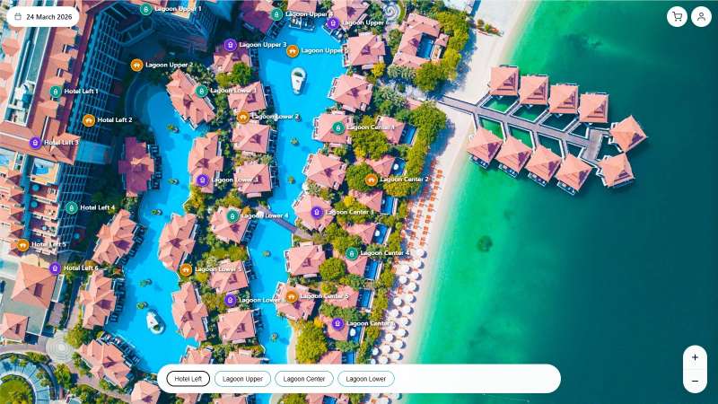 Tampilan desktop peta area booking