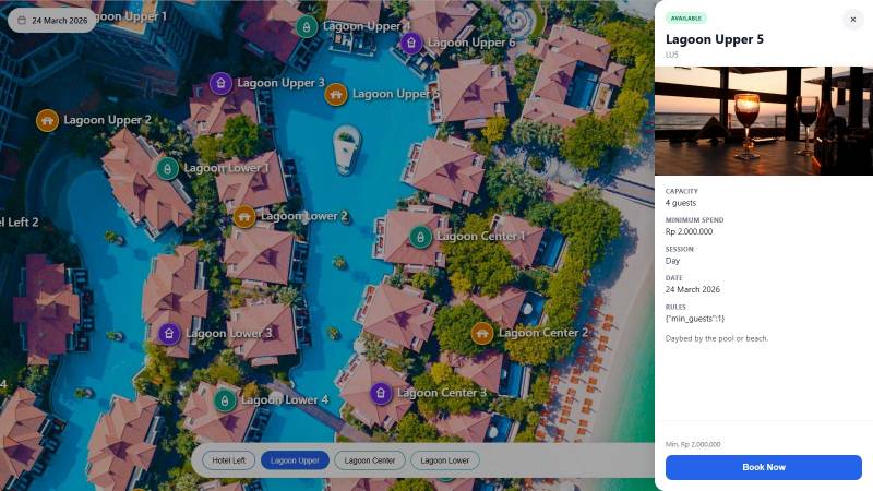 Sidebar detail booking dan pengelolaan data