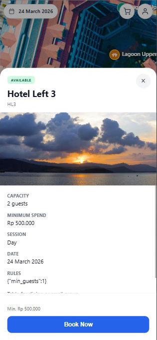 Popup lokasi booking di mobile