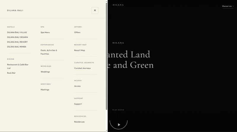 Sidebar informasi fasilitas Dilana