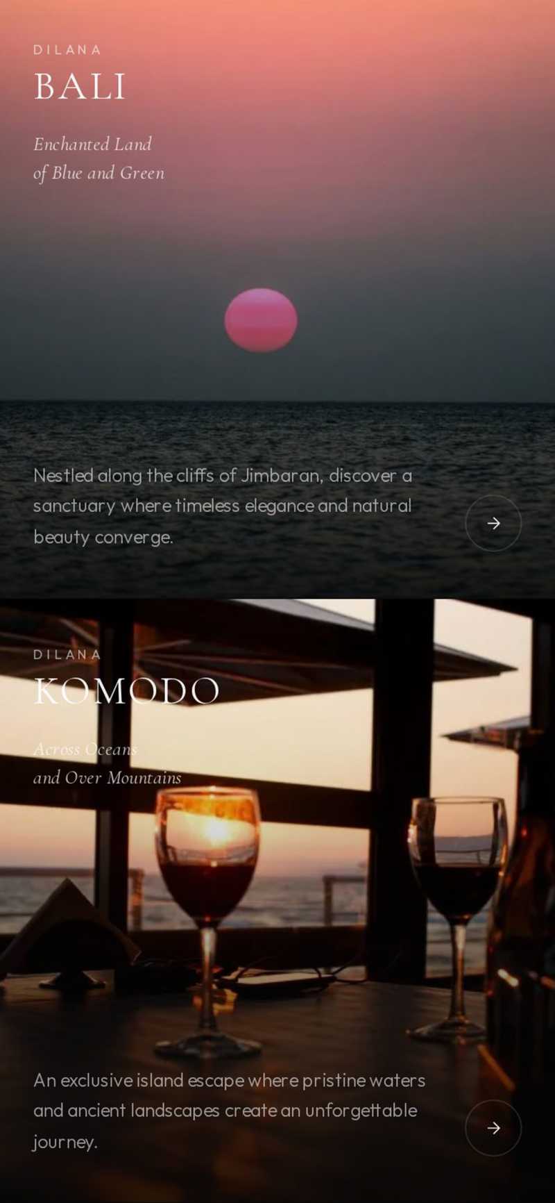 Halaman destinasi mobile Dilana
