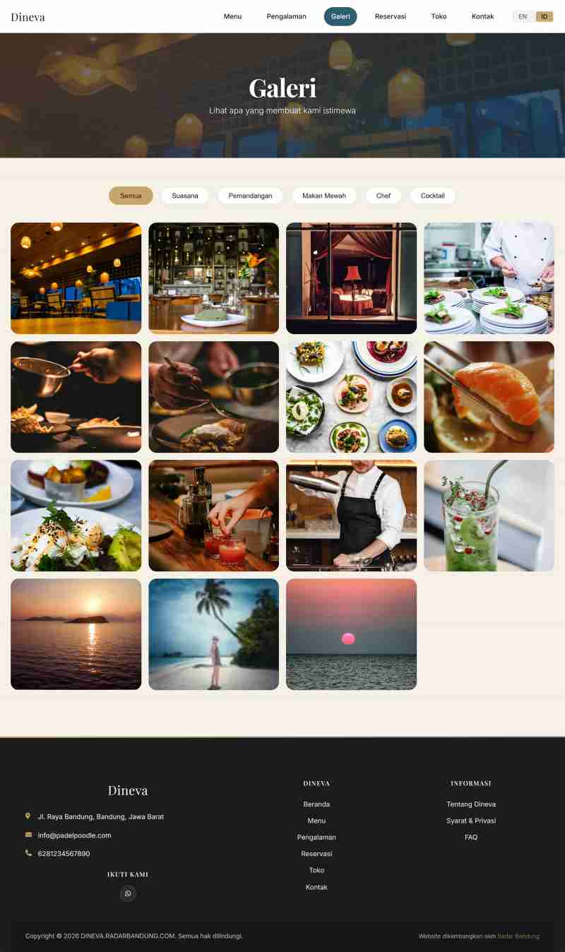 Tampilan galeri di tablet Dineva