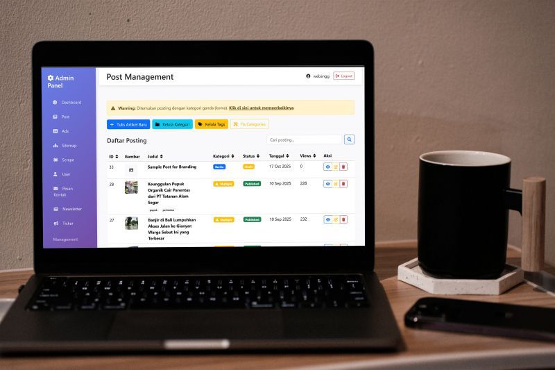 Manajemen artikel Mediabdg