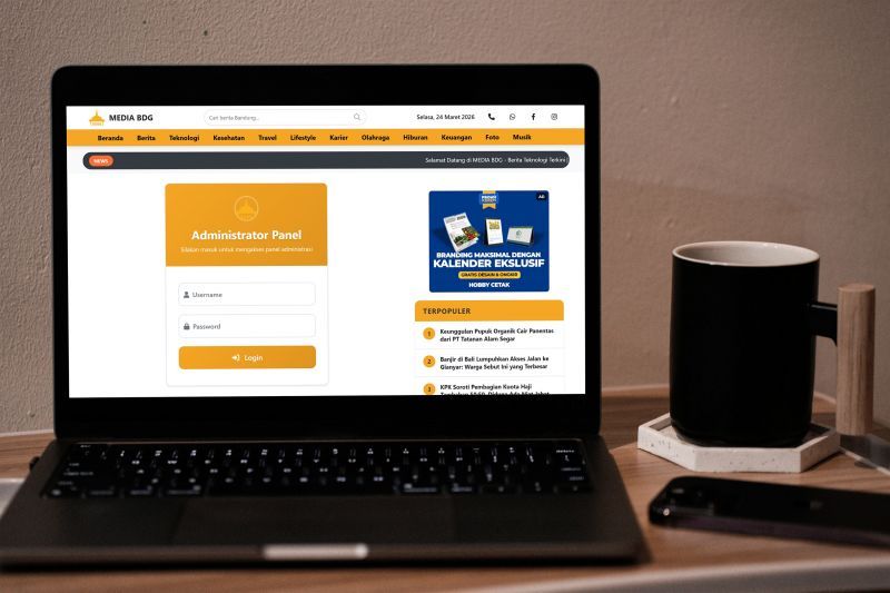 Halaman login Mediabdg