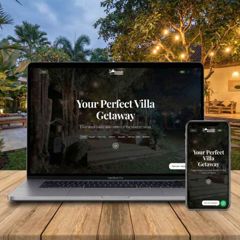 Website Oemah Keboen: Villa Premium dengan Fitur Lengkap di Subang