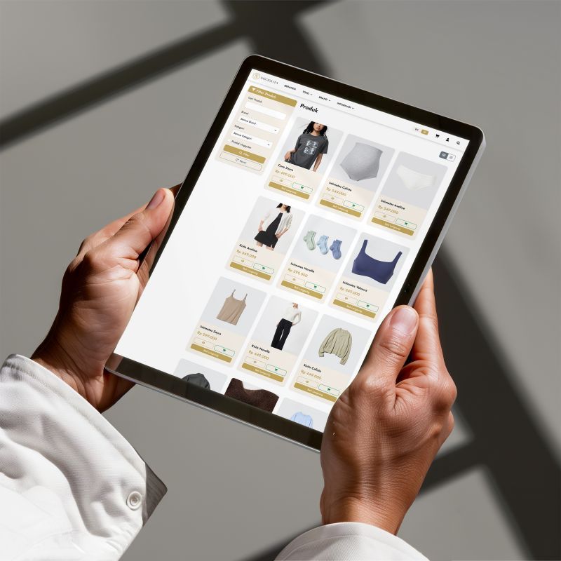 Halaman produk Sociolita versi tablet