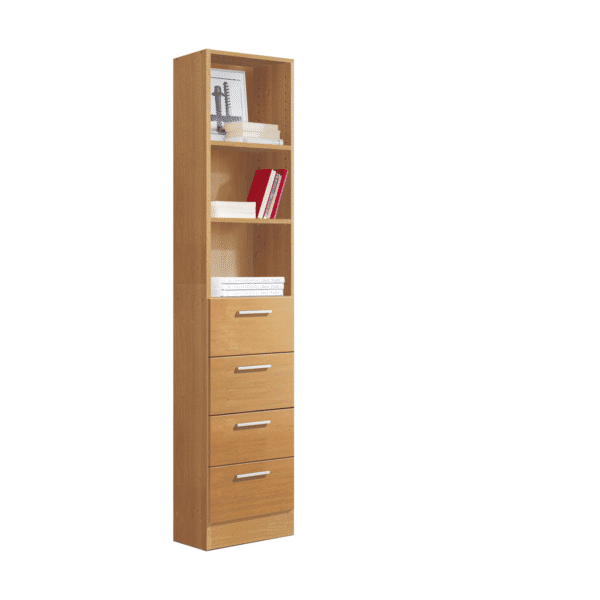 Estantería librería Audrey de 2 puertas y 4 cajones fabricado en madera de  Cerezo macizo estilo contemporáneo