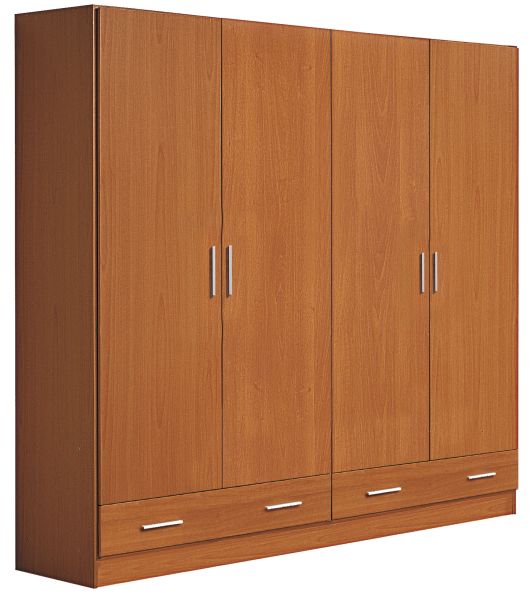 ▷ Armario Ranger Taupe Madera 4 Cajones 2 Puertas 60x30x130 Cm