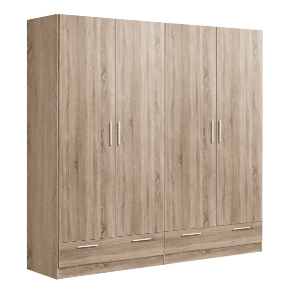 ARMARIO 4 PUERTAS Y 2 CAJONES ANCHO 195 CM - Naumuebles