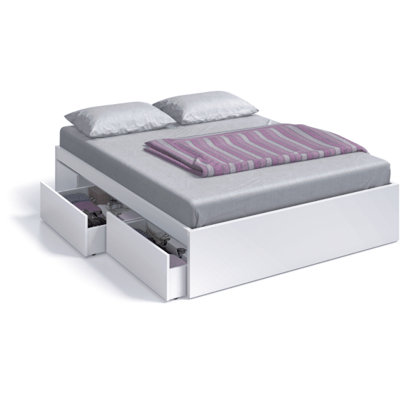 Cama 4 cajones medida 150 x 190 Blanco brillo 