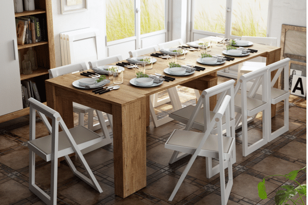 Mesa comedor cuadrada 90x90 extensible Sidney 