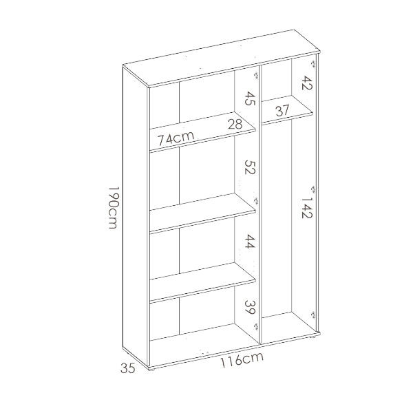 FIT Armario multiusos 2 puertas 6 estantes