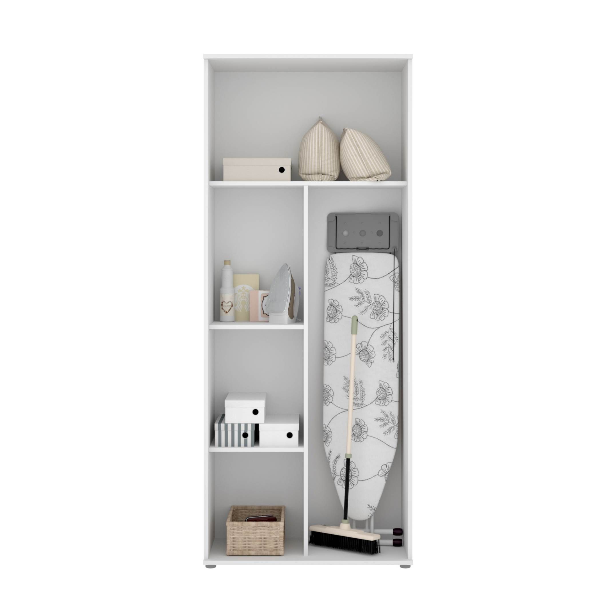 Mueble Armario Multiusos con 2 Puertas Escobero Modelo FIT Blanco.