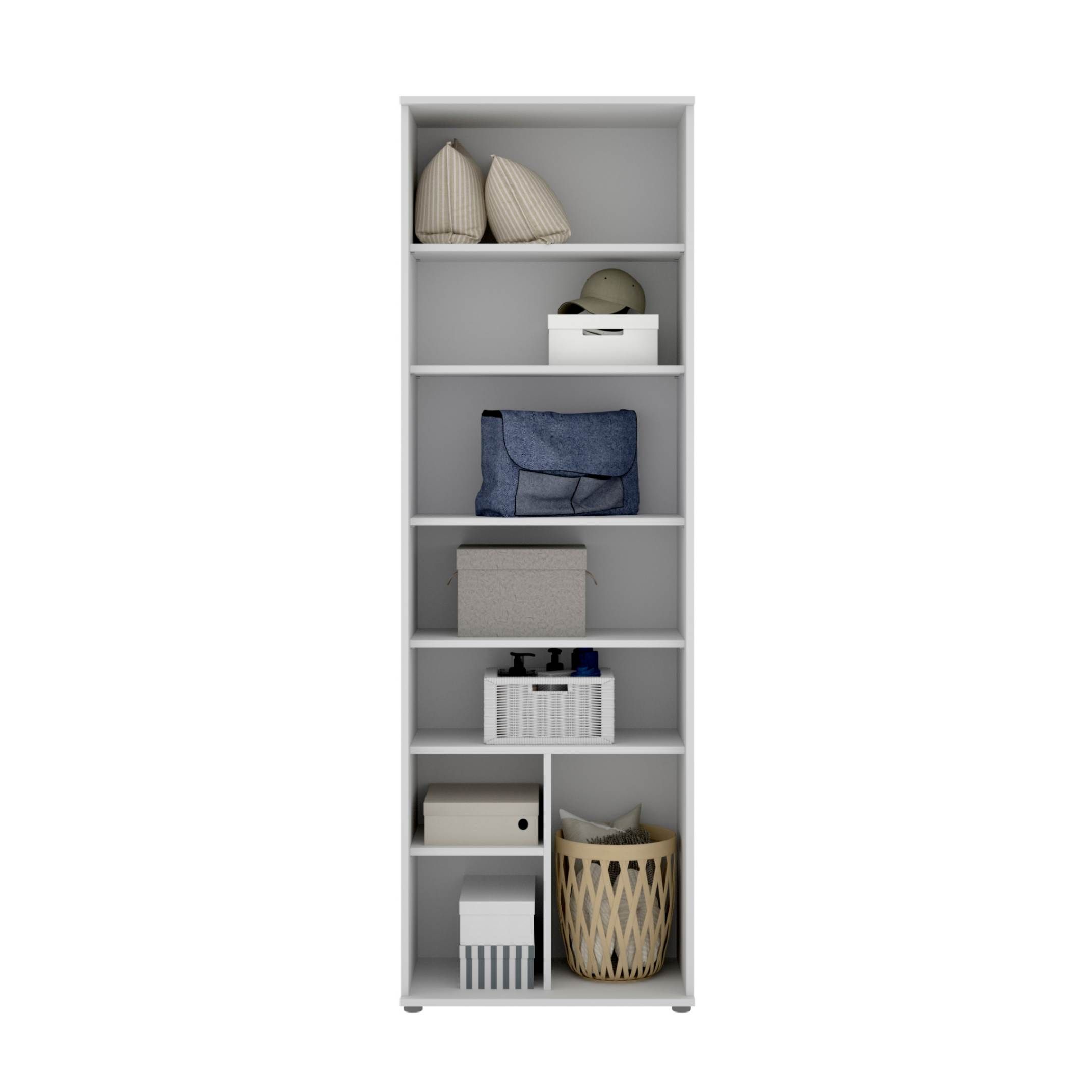 Mueble Armario Multiusos con 2 Puertas y 6 Estantes Modelo FIT Blanco.