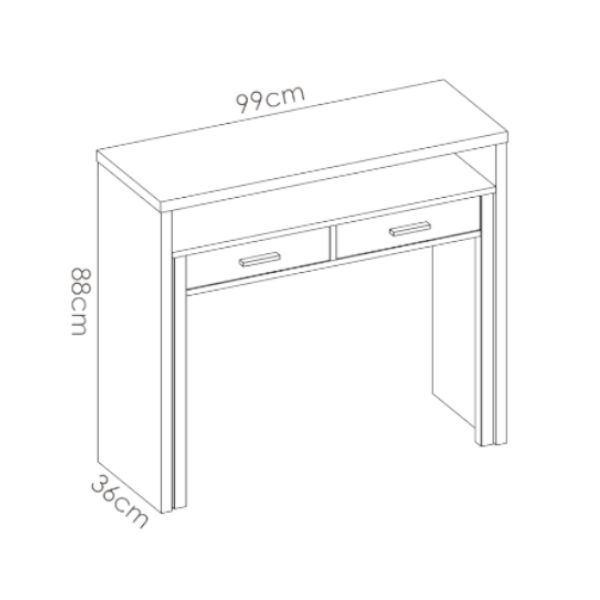 Mesa de escritorio extensible Seven - Blanco Brillo - Venca - MKP000202594