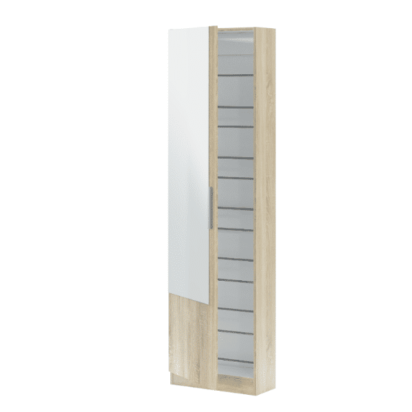 Composición zapatero con espejo vestidor color roble nórdico-roble