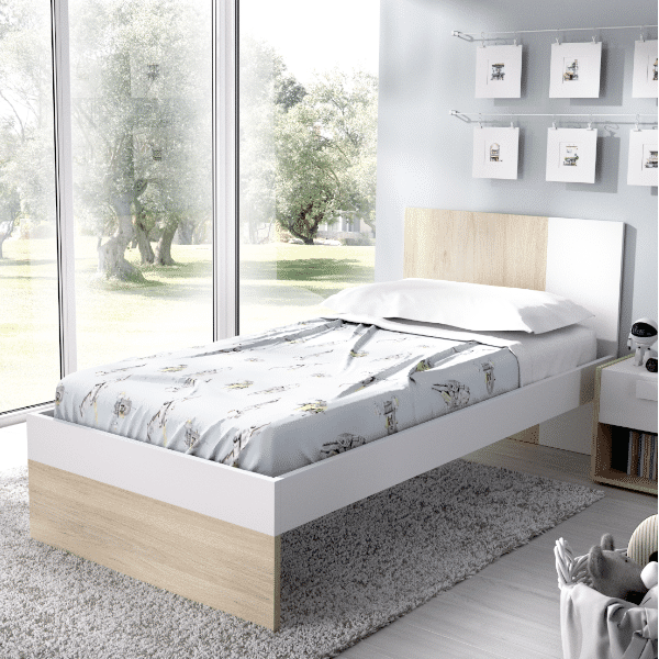 Mueble Cama Doble con Cajones Blanca Leka 