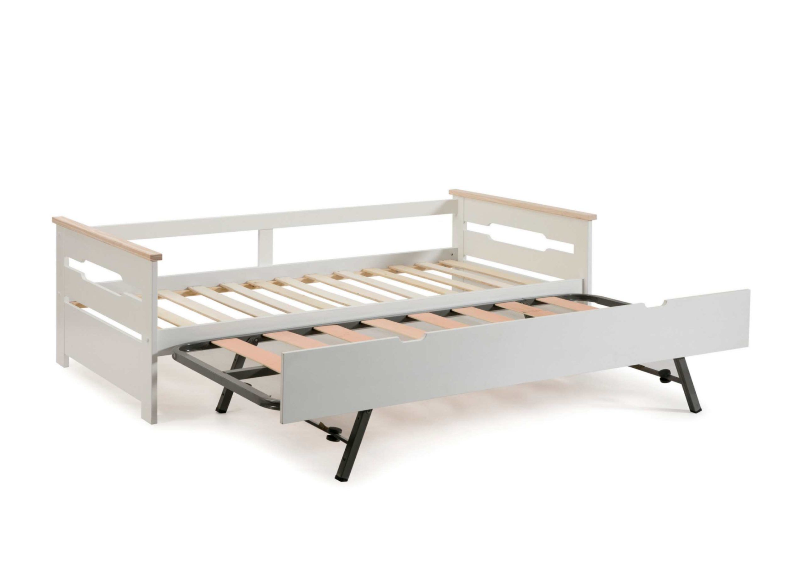 Cama tren Tom blanco natural con cama nido 