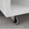 Mueble para lavabo con pedestal Sintra acabado blanco alto brillo combinado Aurora de Muebles Pitarch-Detalle ruedas