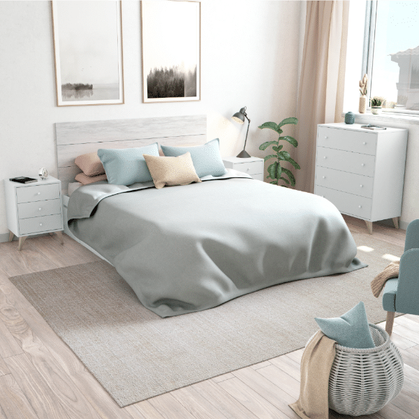 Dormitorio matrimonio blanco Artik y cemento - Fanmuebles